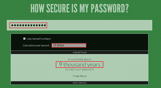 Đánh giá theo thời gian phá password