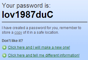 Thay mật khẩu khác nếu không ưng ý