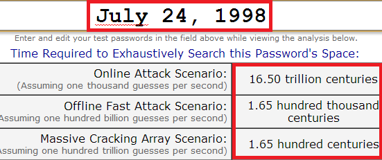 Thời gian phá mật khẩu rất lâu
