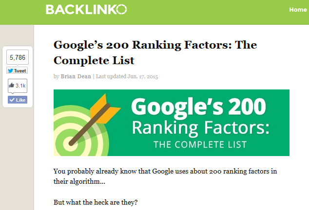 200 yếu tố thăng hạng của Google