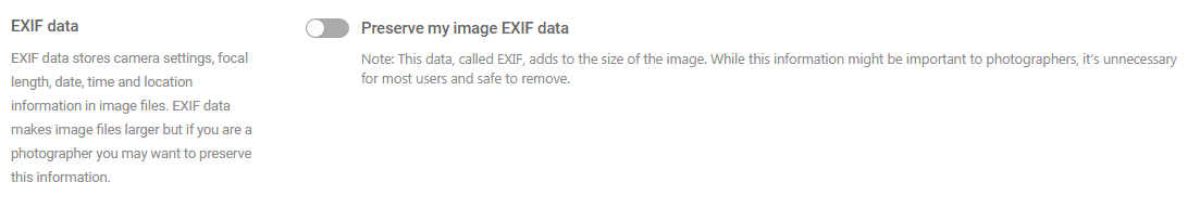 loại bỏ dữ liệu EXIF