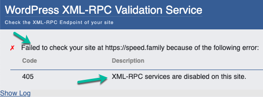 trang Kiến càng vô hiệu hoá XML-RPC