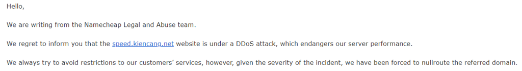 Kiến càng bị tấn công DDoS