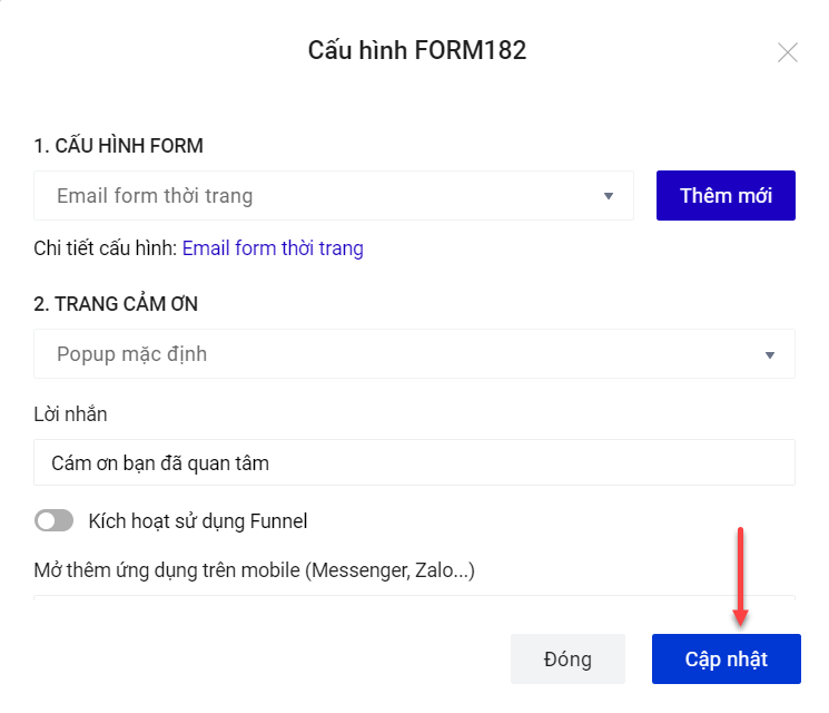 Tạo thành công lưu data cho dữ liệu Form