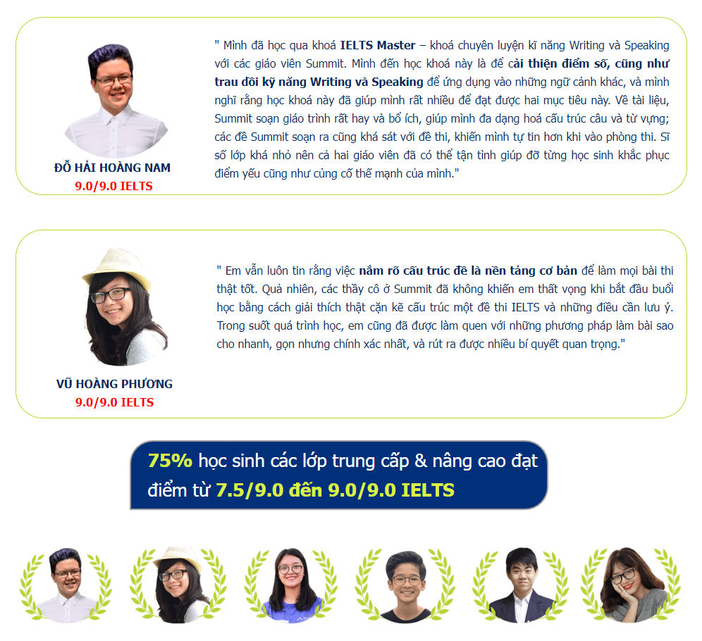 Ví dụ về lời chứng thực của học viên từ trung tâm tiếng Anh