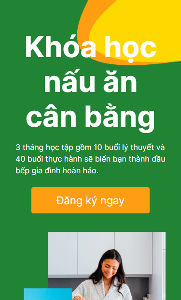 Lời kêu gọi hành động nằm ngay trong màn hình đầu tiên