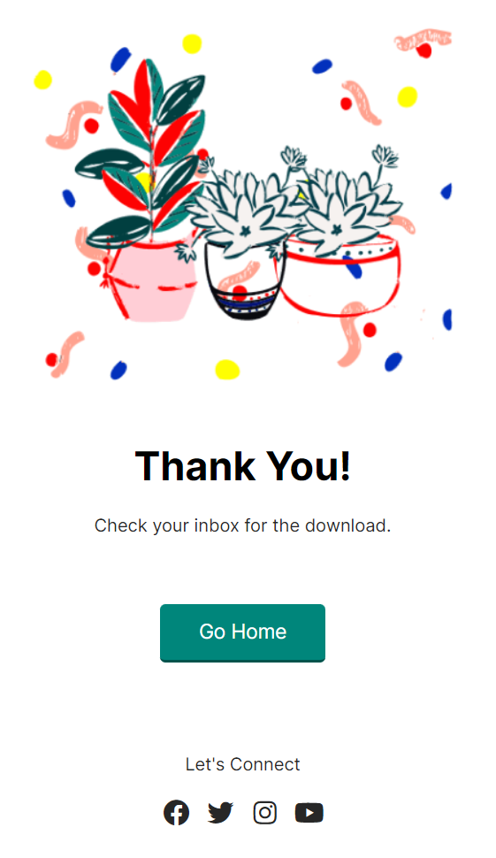 Ví dụ về một trang cảm ơn
