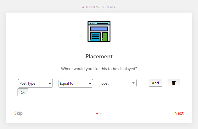 Chọn các bài áp dụng schema này