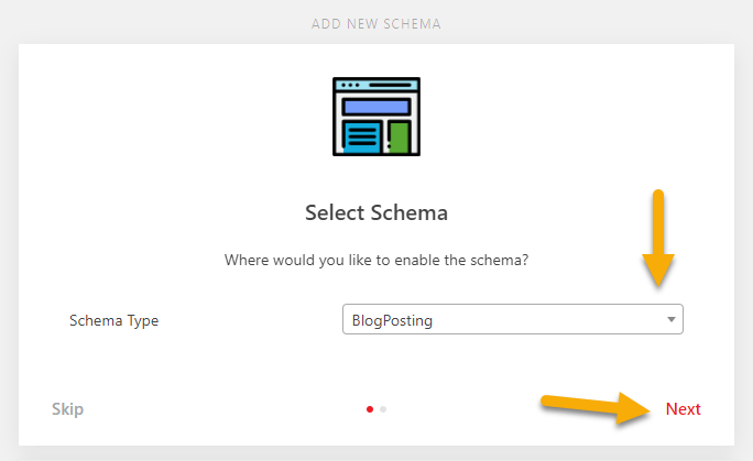 Chọn kiểu schema cho nội dung