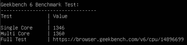 Điểm Geekbench Vultr 6$
