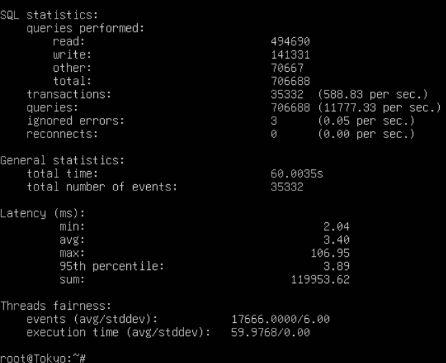 Kết quả kiểm tra database với 2 luồng
