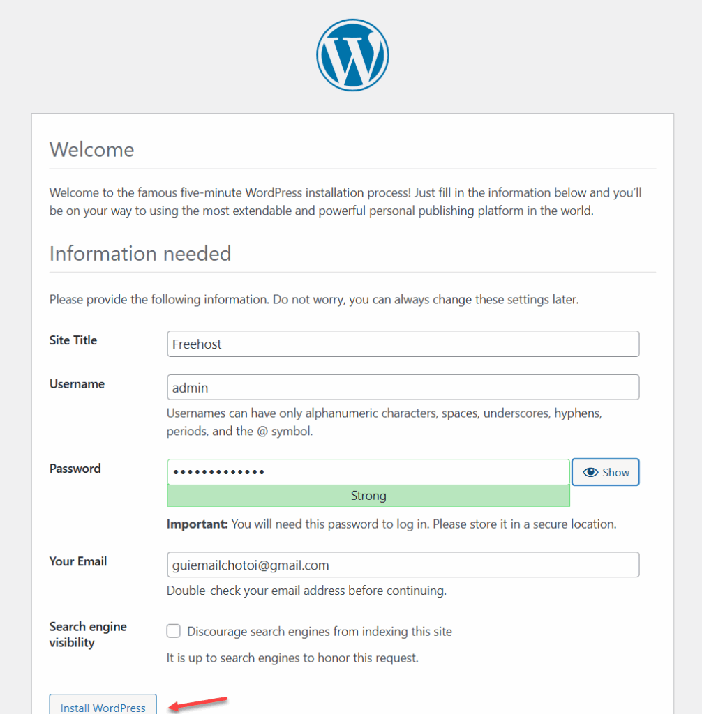 Thiết lập trang WordPress