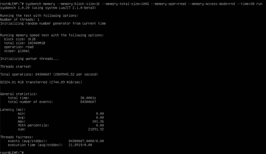 Đọc ngẫu nhiên, 1 KiB, 30s