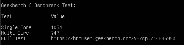 Điểm Geekbench Vultr 6$