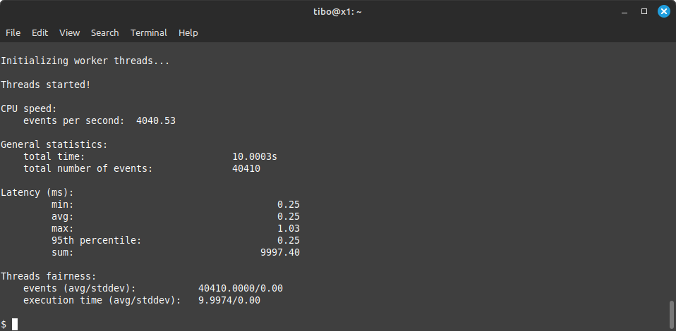 sysbench cpu đơn luồng