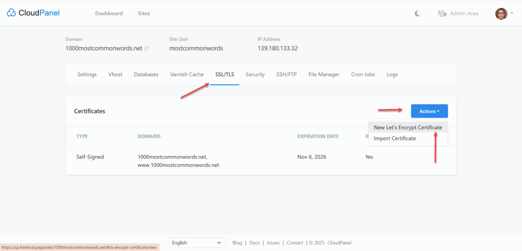 Tạo SSL cho website