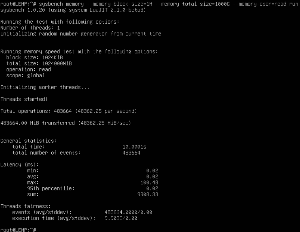 Tốc độ đọc RAM, block 1 MiB