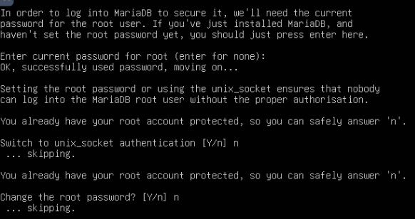 Trong quá trình cài đặt database