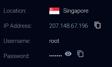 User & Pass để đăng nhập VPS
